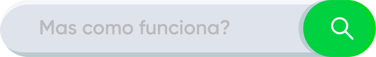 Uma ilustração que imita a barra de pesquisa. Do lado direito tem uma frase "Mas como funciona?"